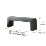 Modern Solid Wood Striped Upholstered Bedroom Accent Bench #size