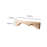 Modern Solid Wood Wave Bench for Home & Office Decor Image - 16