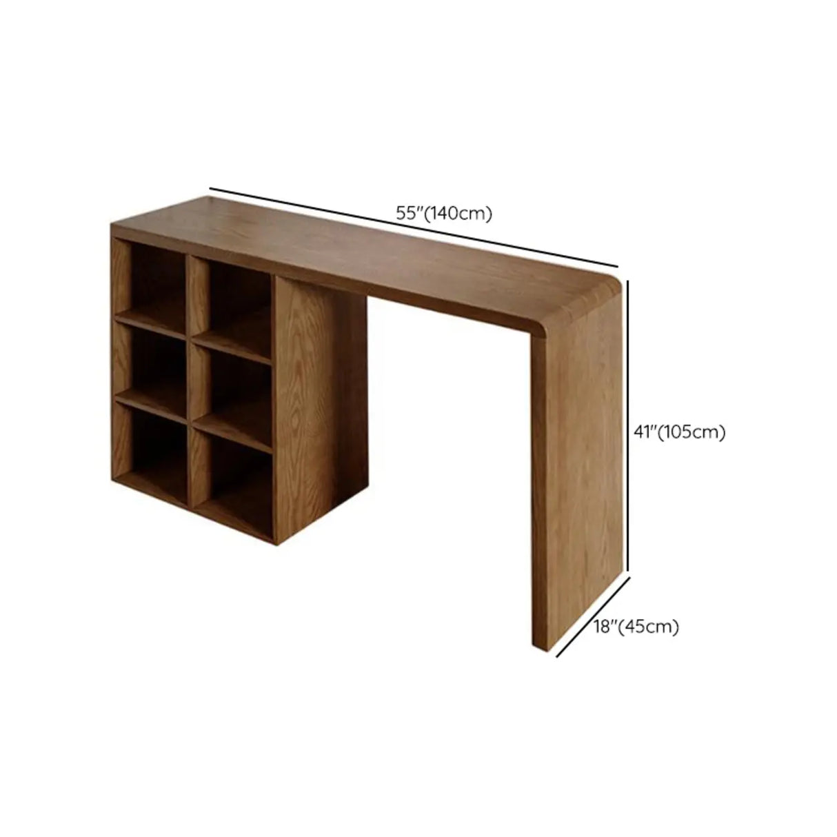 Modern Space-Saving Bar Height Table with Storage Shelves 