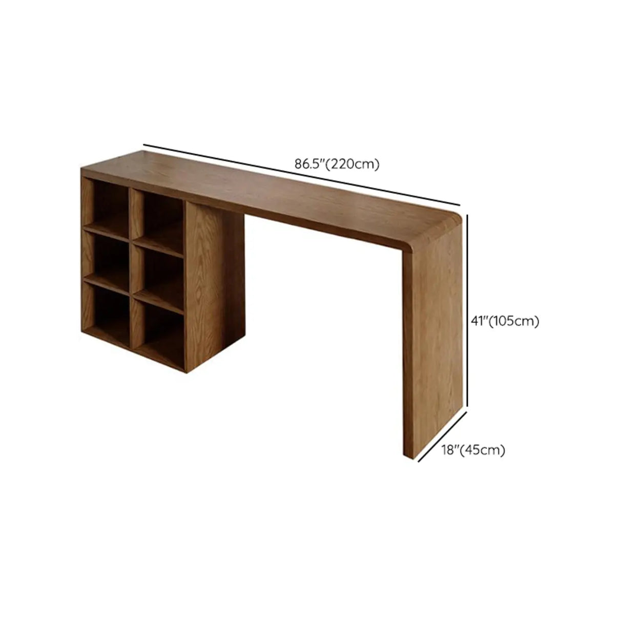 Modern Space-Saving Bar Height Table with Storage Shelves Image - 17