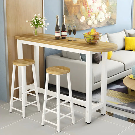 Modern Space-Saving Counter Height Wood Bar Table Image - 1