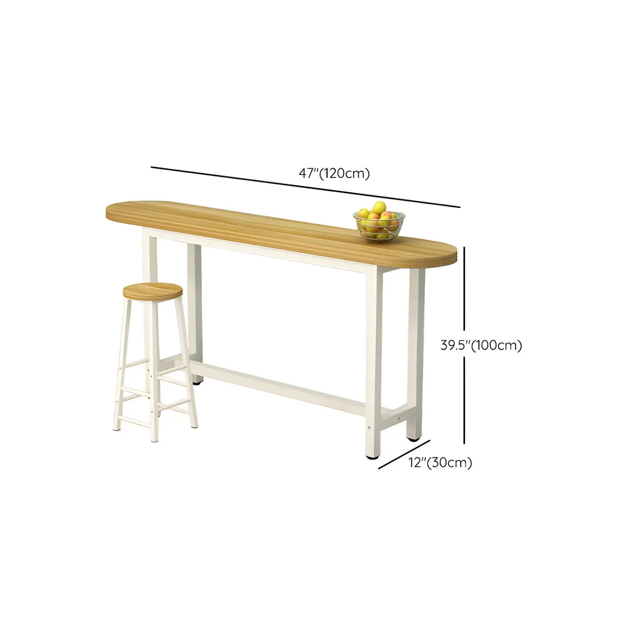 Modern Space-Saving Counter Height Wood Bar Table Image - 12