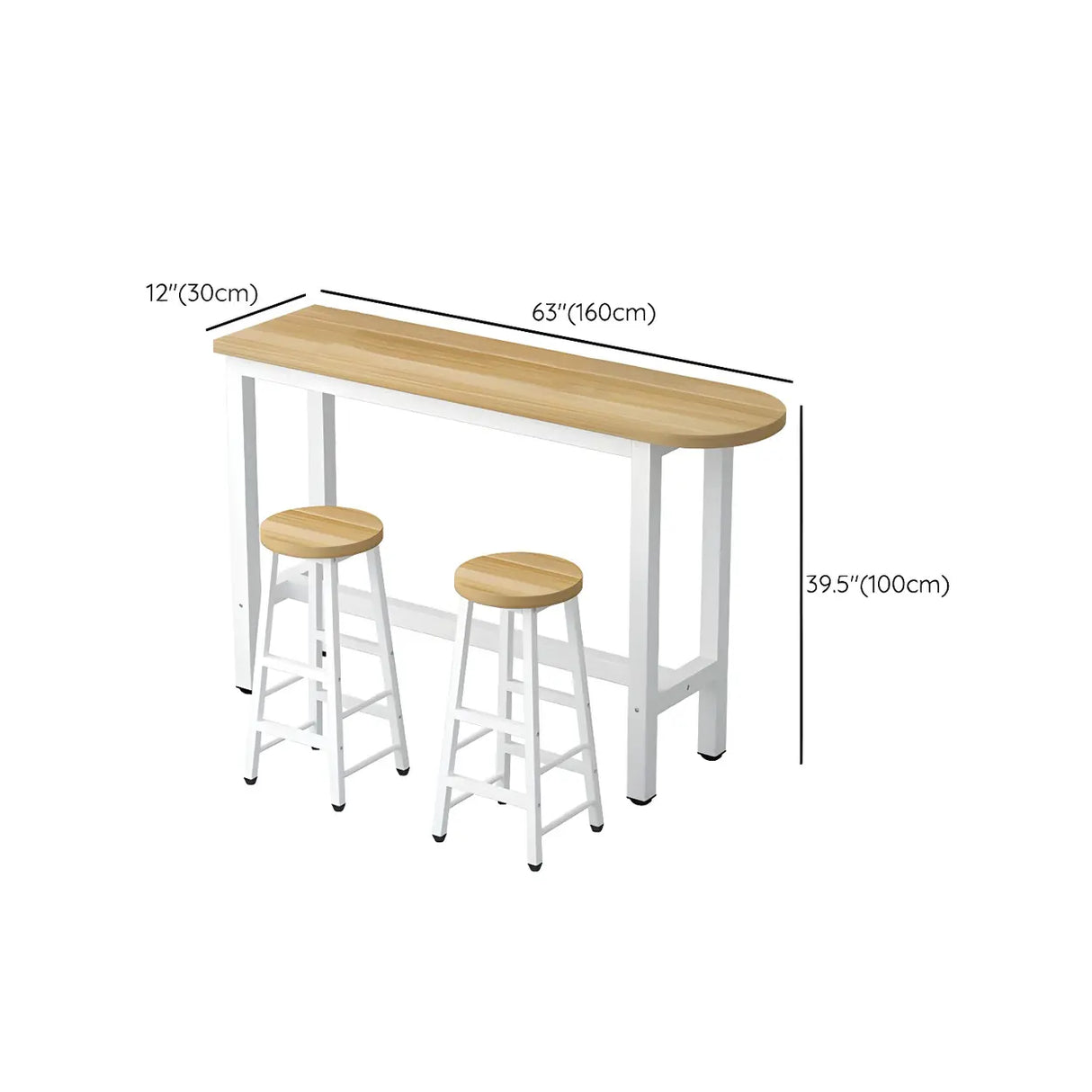 Modern Space-Saving Counter Height Wood Bar Table Image - 15