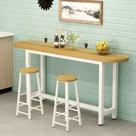 Modern Space-Saving Counter Height Wood Bar Table Image - 2