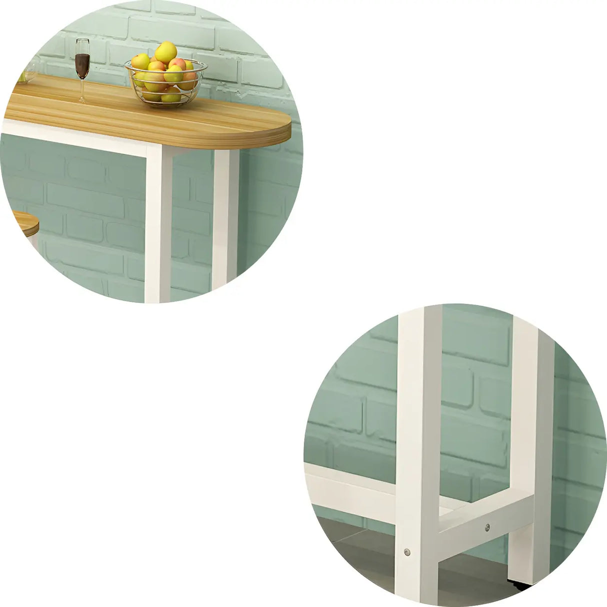 Modern Space-Saving Counter Height Wood Bar Table Image - 4