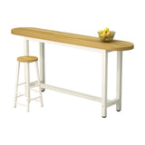 Modern Space-Saving Counter Height Wood Bar Table Image - 5