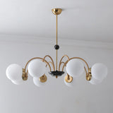 Modern Sphere Glass Globe Round Bedroom Chandelier Image - 17