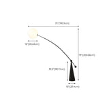 Modern Spherical Globe Black Arched Floor Lamp Image - 12