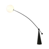 Modern Spherical Globe Black Arched Floor Lamp Image - 3