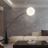 Modern Spherical Globe Black Arched Floor Lamp Image - 5