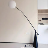 Modern Spherical Globe Black Arched Floor Lamp Image - 6