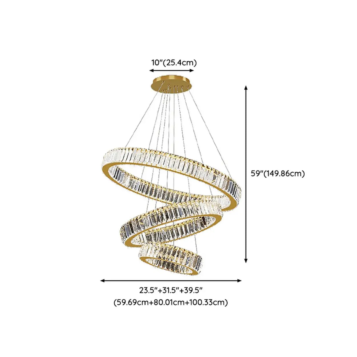 Modern Spiral Ring Crystal Chandelier for Living Room Image - 15