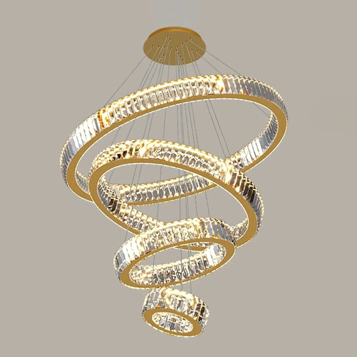 Modern Spiral Ring Crystal Chandelier for Living Room Image - 2