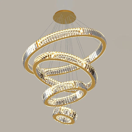 Modern Spiral Ring Crystal Chandelier for Living Room Image - 2