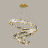 Modern Spiral Ring Crystal Chandelier for Living Room Image - 3