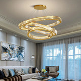 Modern Spiral Ring Crystal Chandelier for Living Room Image - 4