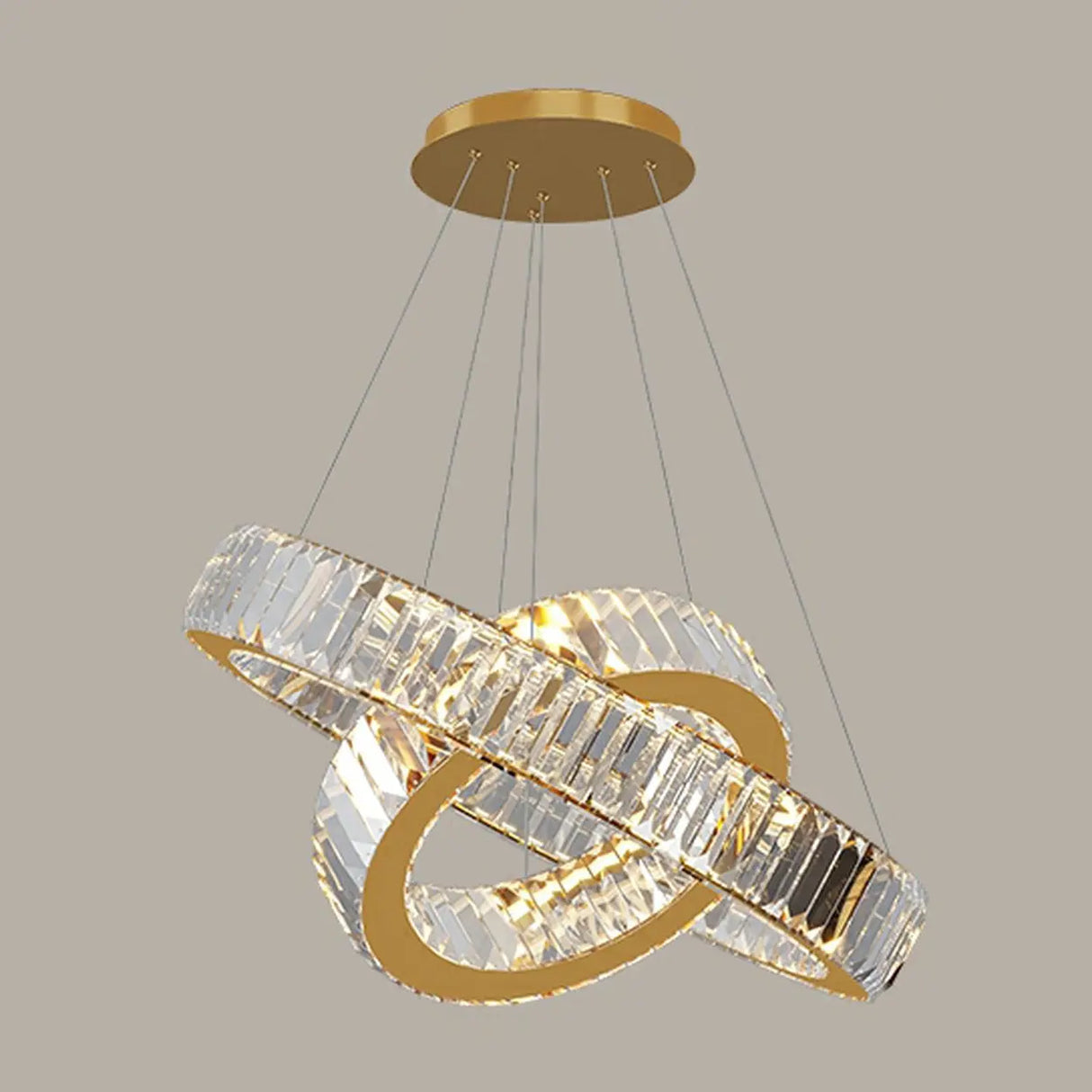 Modern Spiral Ring Crystal Chandelier for Living Room Image - 5