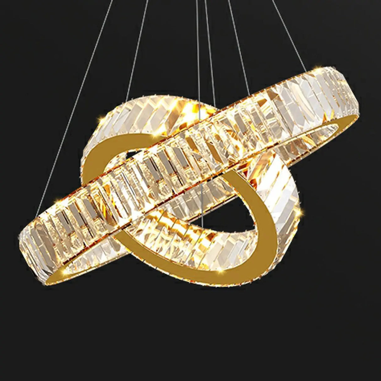 Modern Spiral Ring Crystal Chandelier for Living Room Image - 9