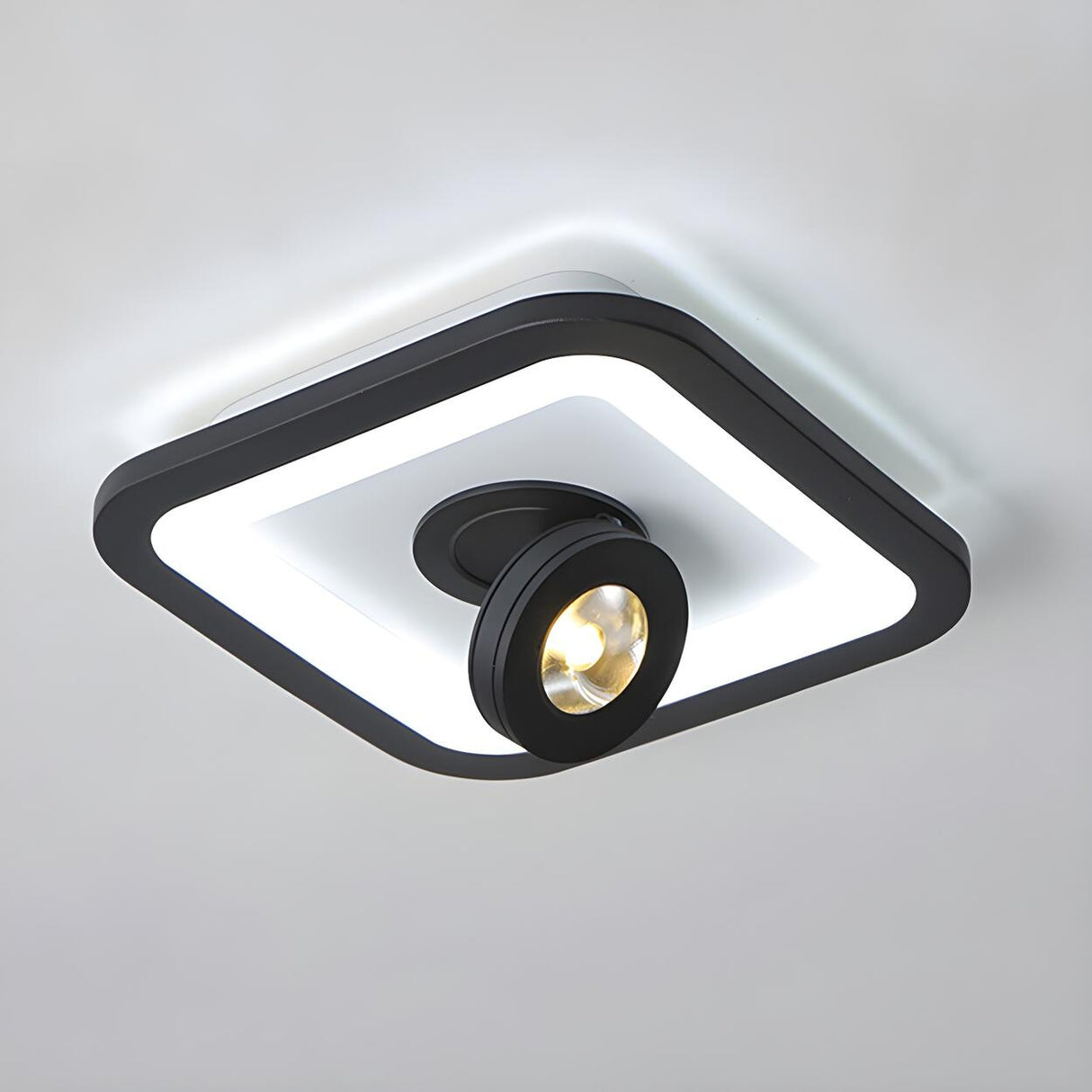 Modern Square Adjustable LED Flush Mount Ceiling Light Image - 10