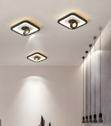Modern Square Adjustable LED Flush Mount Ceiling Light Image - 16