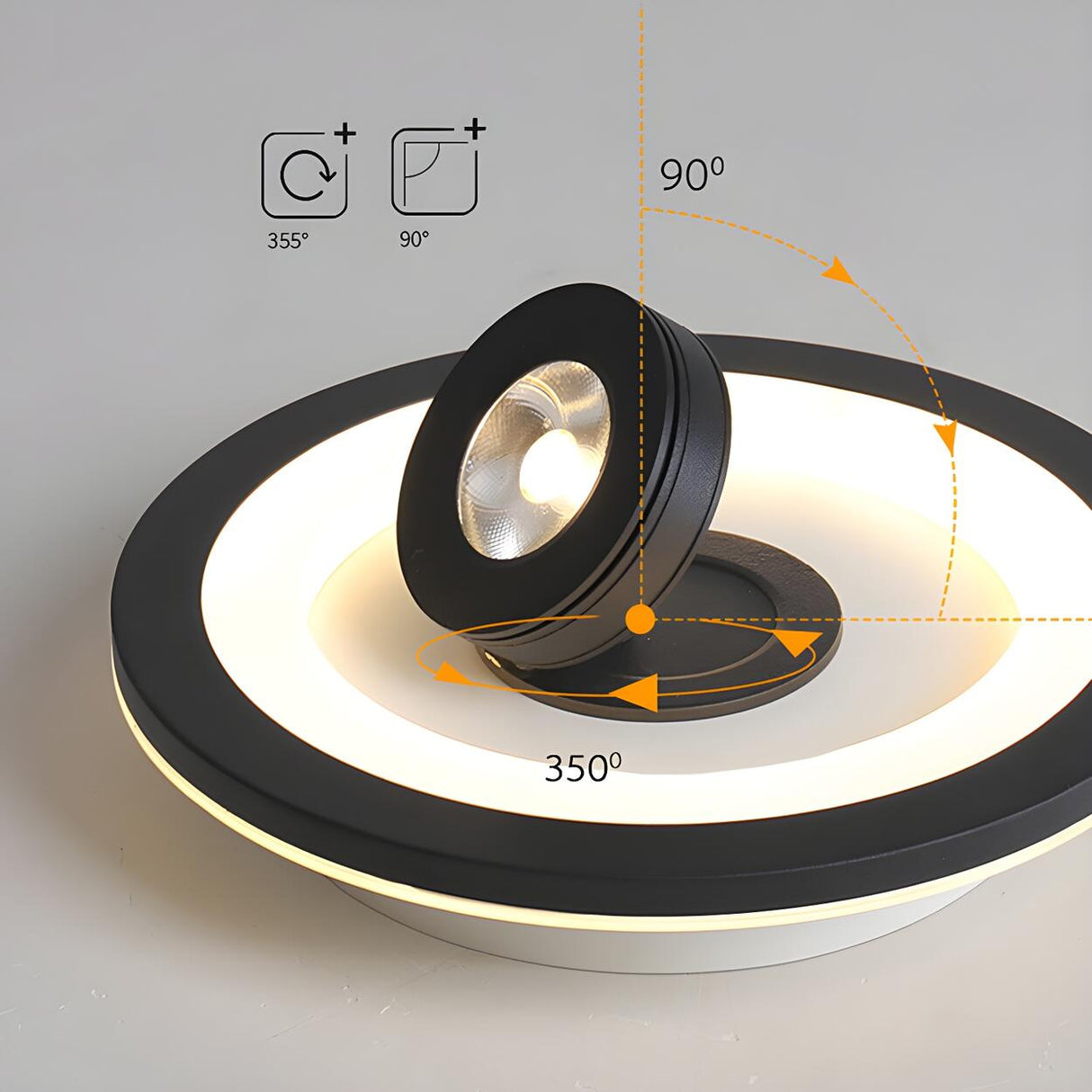 Modern Square Adjustable LED Flush Mount Ceiling Light Image - 17