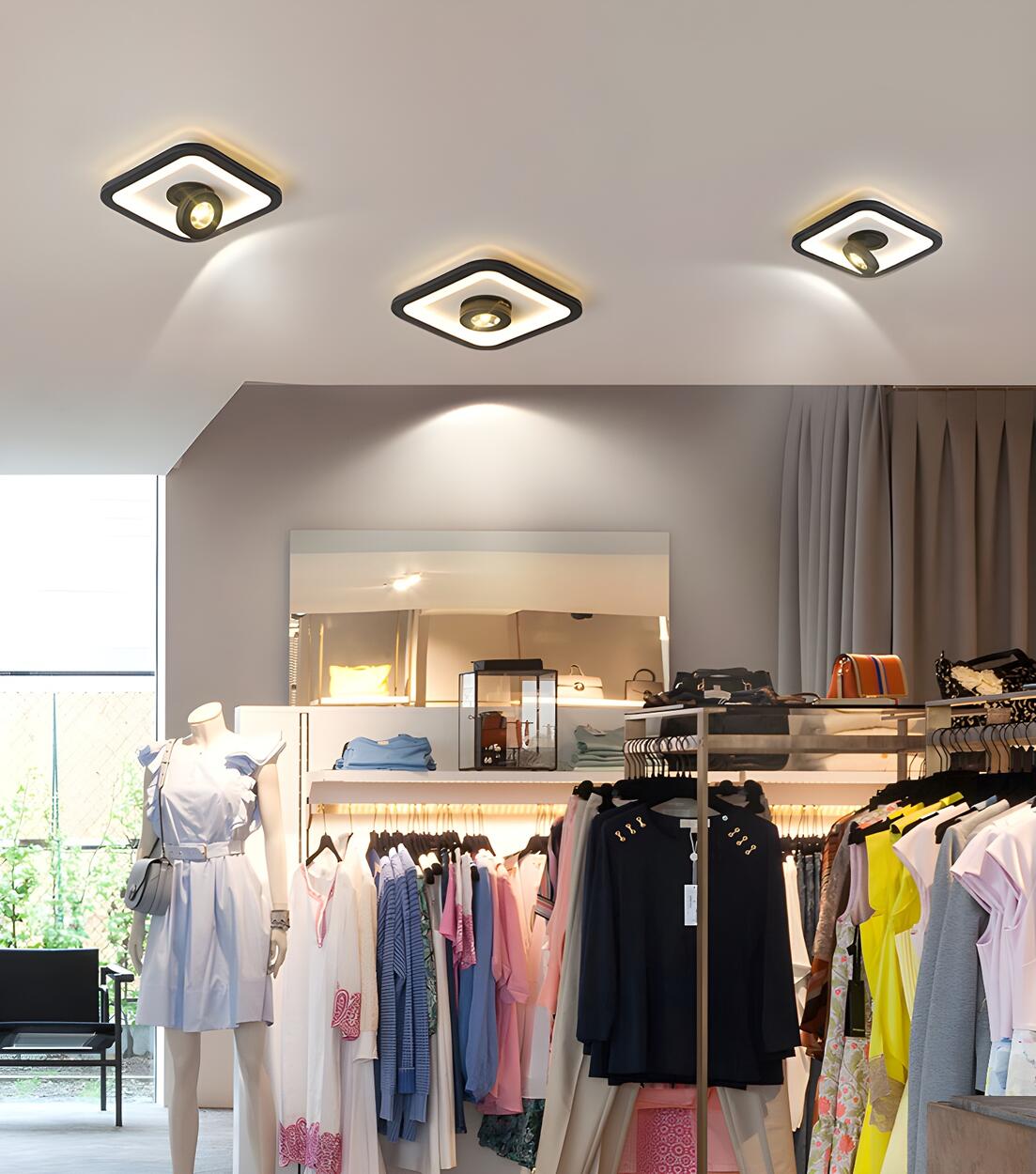 Modern Square Adjustable LED Flush Mount Ceiling Light Image - 18