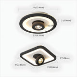 Modern Square Adjustable LED Flush Mount Ceiling Light #size