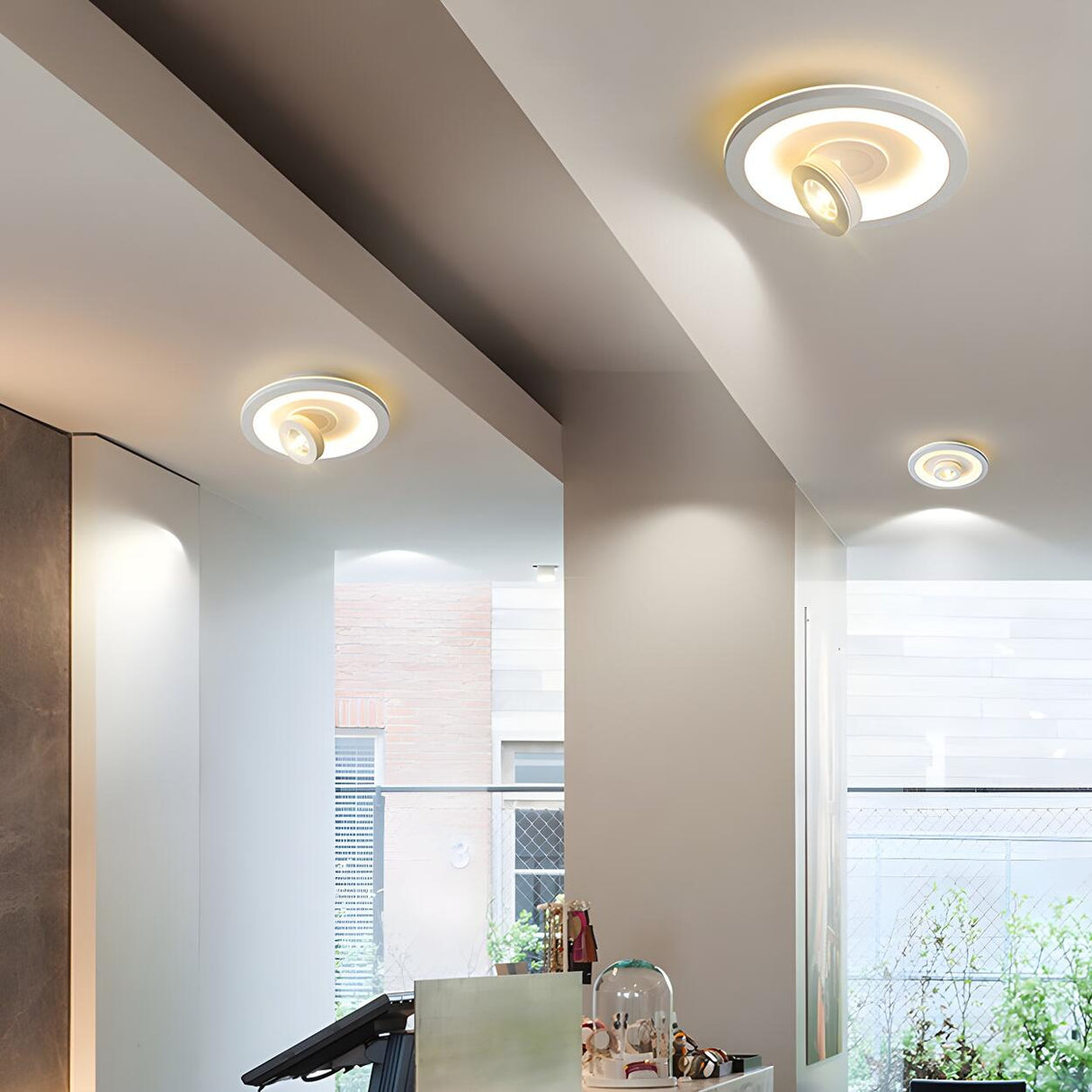 Modern Square Adjustable LED Flush Mount Ceiling Light Image - 4