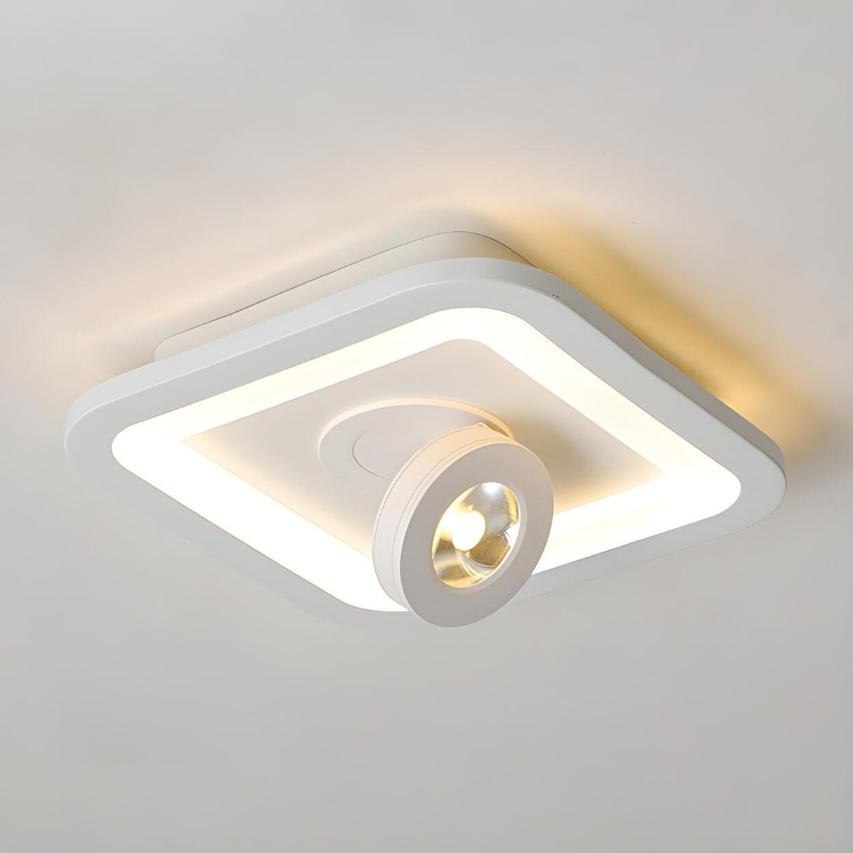 Modern Square Adjustable LED Flush Mount Ceiling Light Image - 7