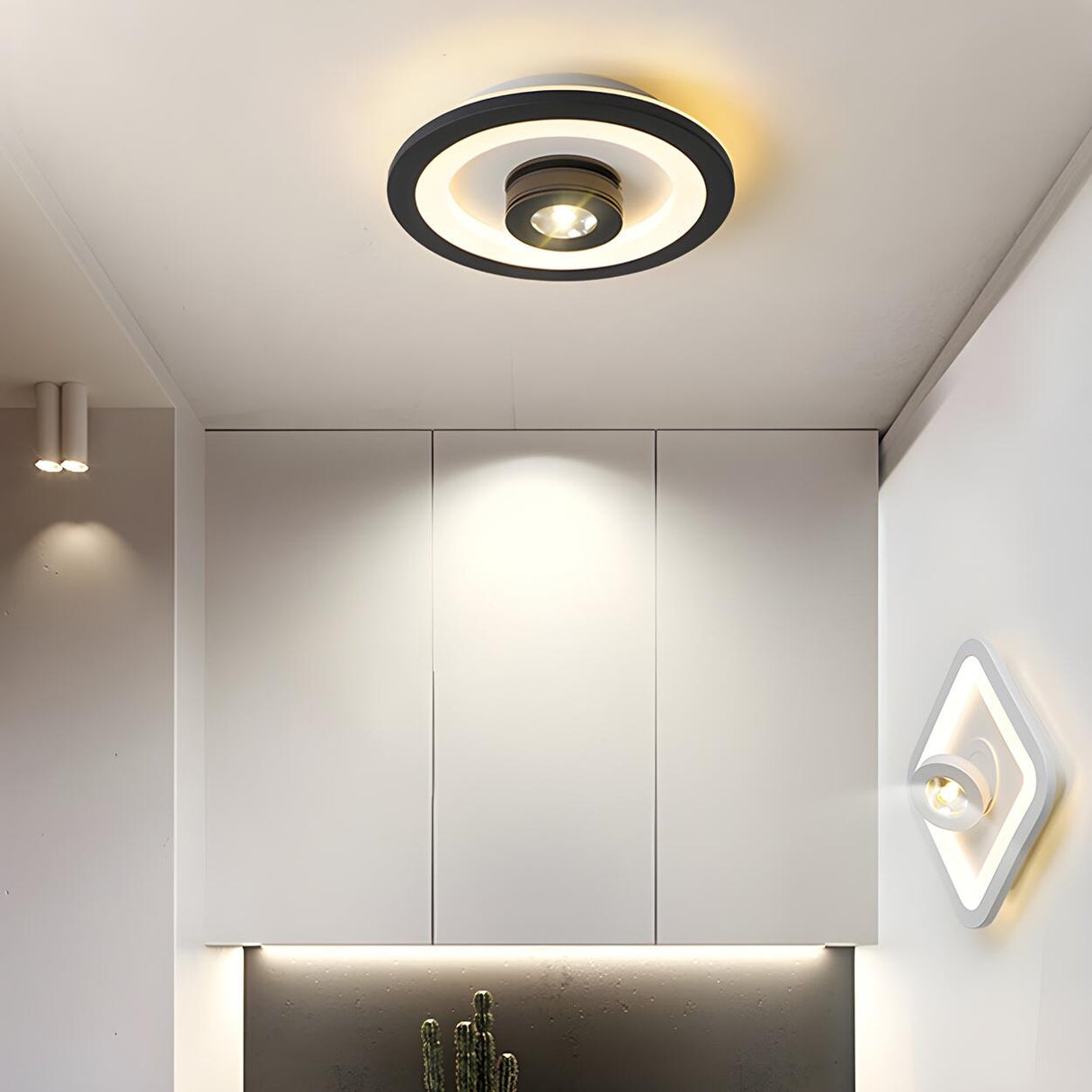 Modern Square Adjustable LED Flush Mount Ceiling Light Image - 8