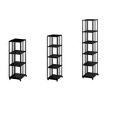 Modern Square Alloy Vertical Sliding Storage Bookcase Image - 10