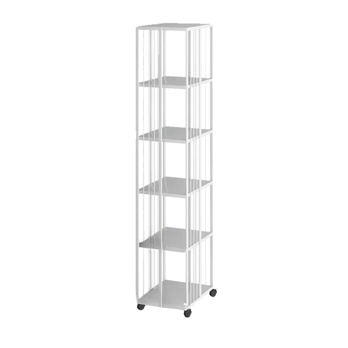 Modern Square Alloy Vertical Sliding Storage Bookcase Image - 11