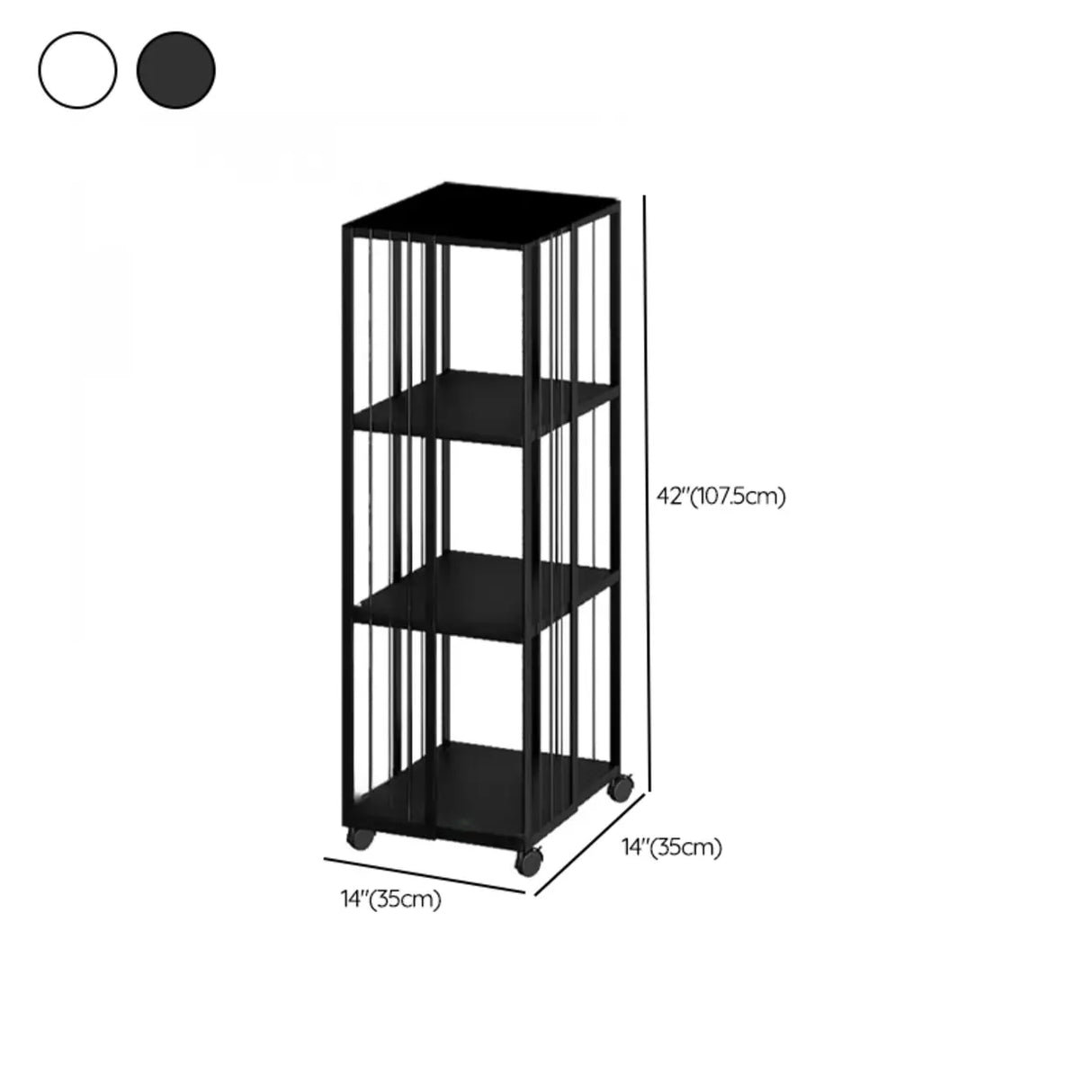 Modern Square Alloy Vertical Sliding Storage Bookcase 