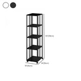 Modern Square Alloy Vertical Sliding Storage Bookcase Image - 18