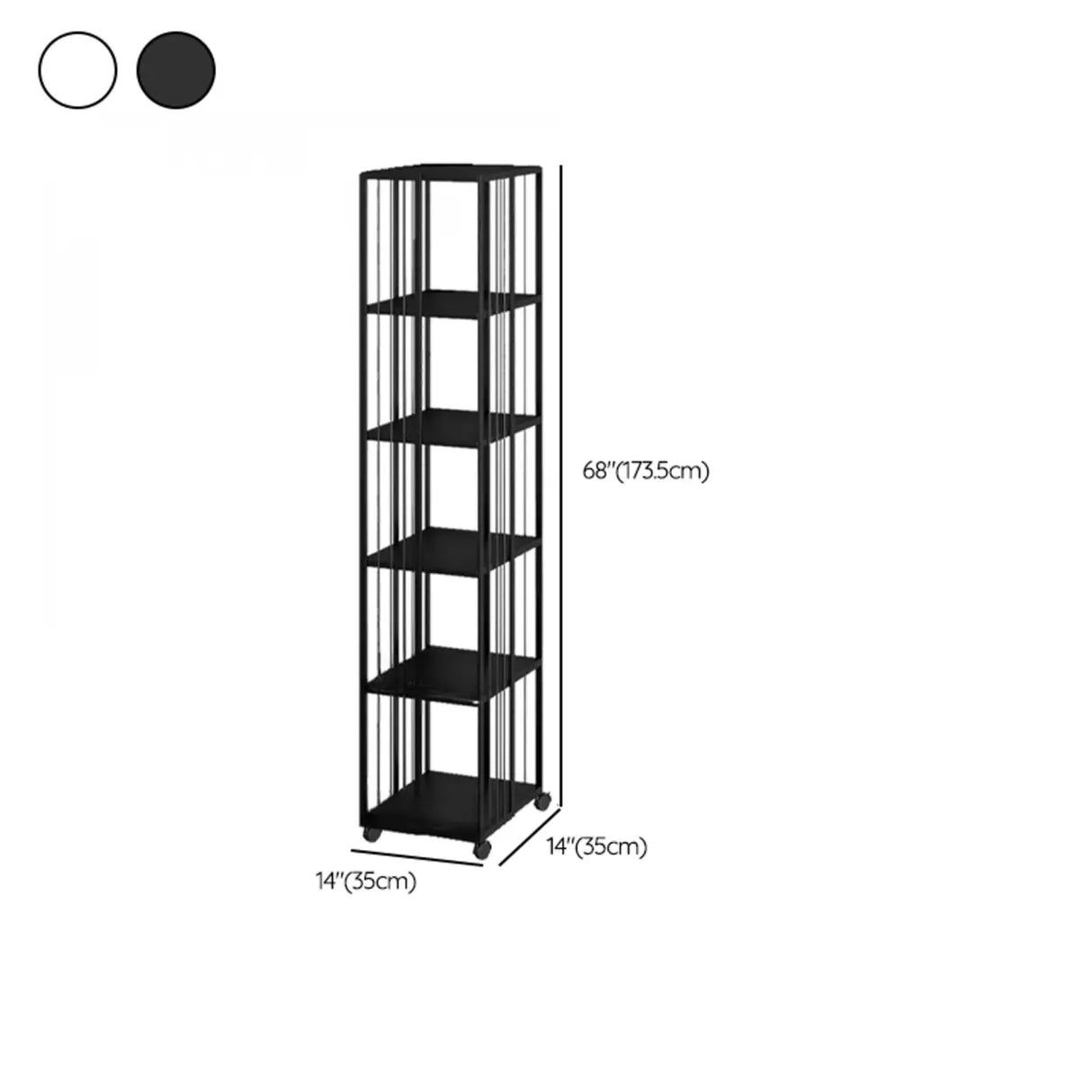 Modern Square Alloy Vertical Sliding Storage Bookcase Image - 19