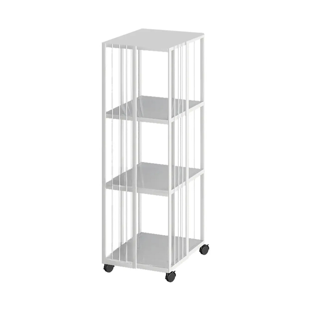 Modern Square Alloy Vertical Sliding Storage Bookcase Image - 7