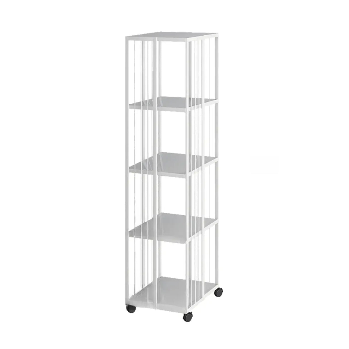 Modern Square Alloy Vertical Sliding Storage Bookcase Image - 9