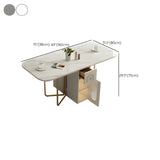 Modern Square Faux Marble Dining Table Storage White #size