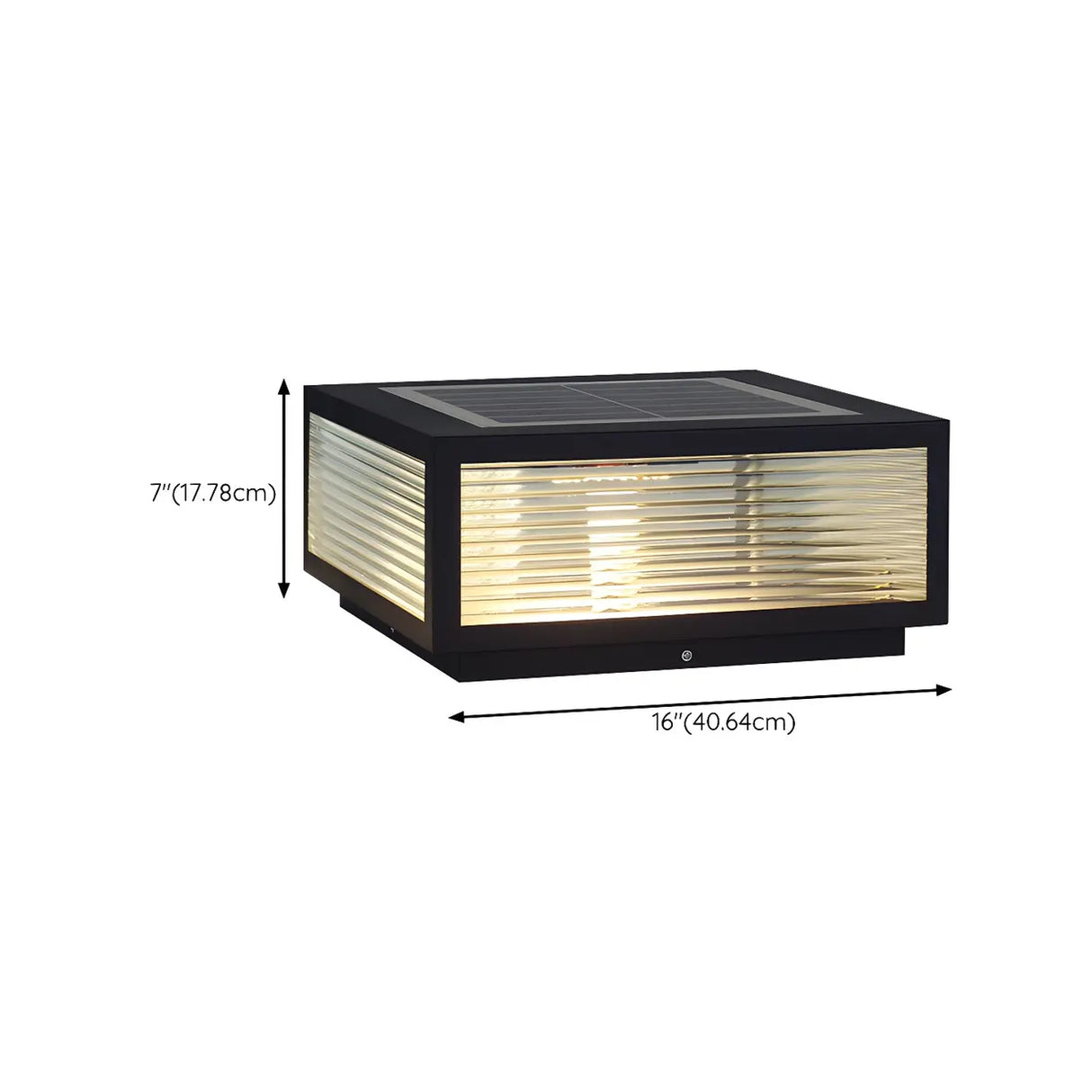 Modern Square Glass Outdoor Patio Post Light Black Image - 12