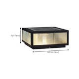 Modern Square Glass Outdoor Patio Post Light Black Image - 13