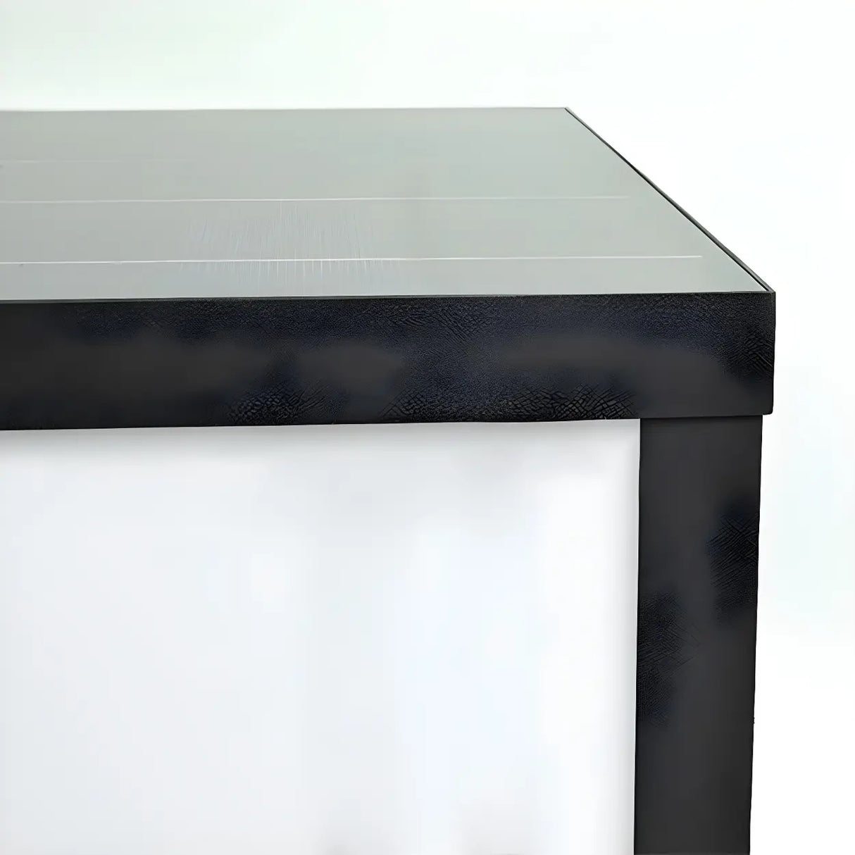 Modern Square Glass Outdoor Patio Post Light Black Image - 7