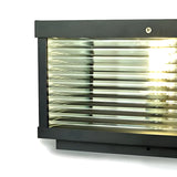 Modern Square Glass Outdoor Patio Post Light Black Image - 8