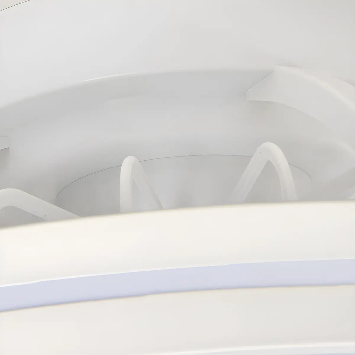 White Flush Simple Bladeless Ceiling Fan with Light Image - 14