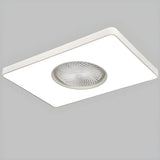 White Flush Simple Bladeless Ceiling Fan with Light Image - 17