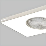 White Flush Simple Bladeless Ceiling Fan with Light Image - 19