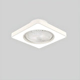 White Flush Simple Bladeless Ceiling Fan with Light Image - 2