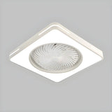 White Flush Simple Bladeless Ceiling Fan with Light Image - 20