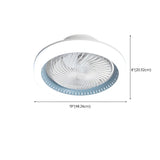 White Flush Simple Bladeless Ceiling Fan with Light #size