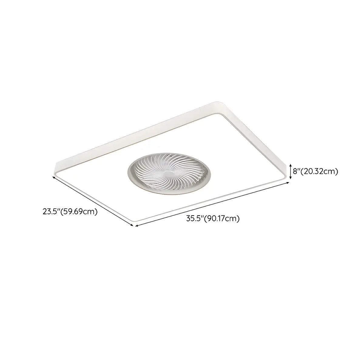 White Flush Simple Bladeless Ceiling Fan with Light Image - 28