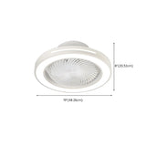 White Flush Simple Bladeless Ceiling Fan with Light Image - 29